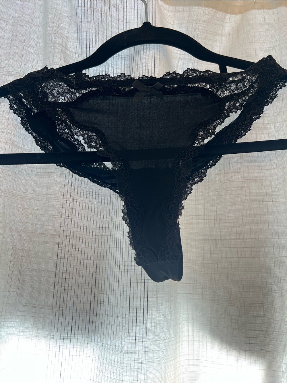 NWT Victoria’s Secret black lace thong! So sexy